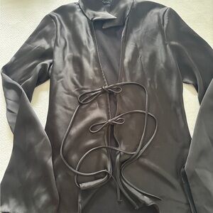 Zara Black Satin Blouse